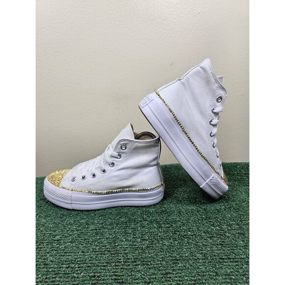 Converse by You Chuck Taylor All Star Platform Rhinestone Bling Womens 5.5 Shoes - Picture 5 of 12